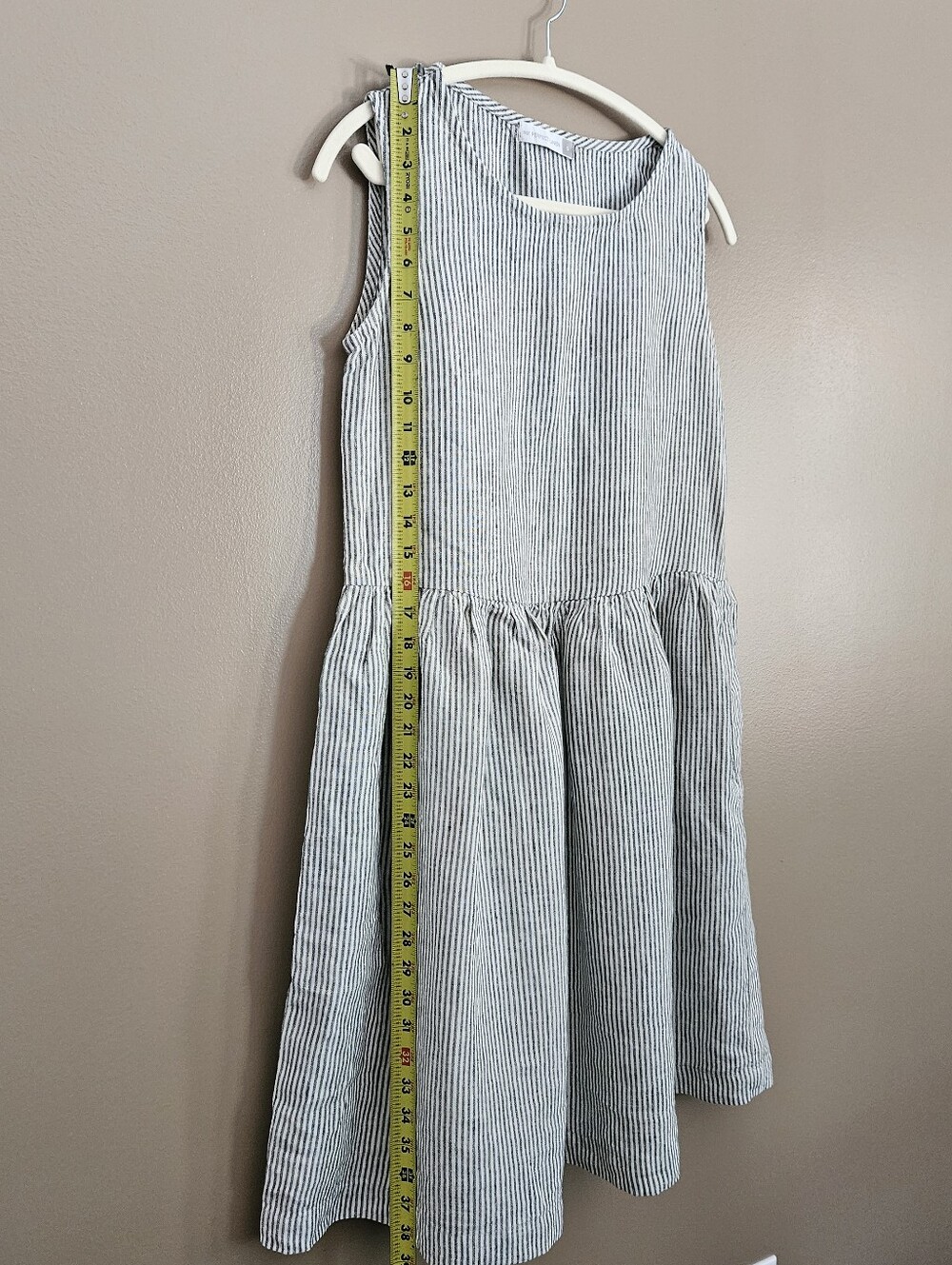 notPERFECTLINEN Blue and White Striped Midi Dress - Picture 10 of 13